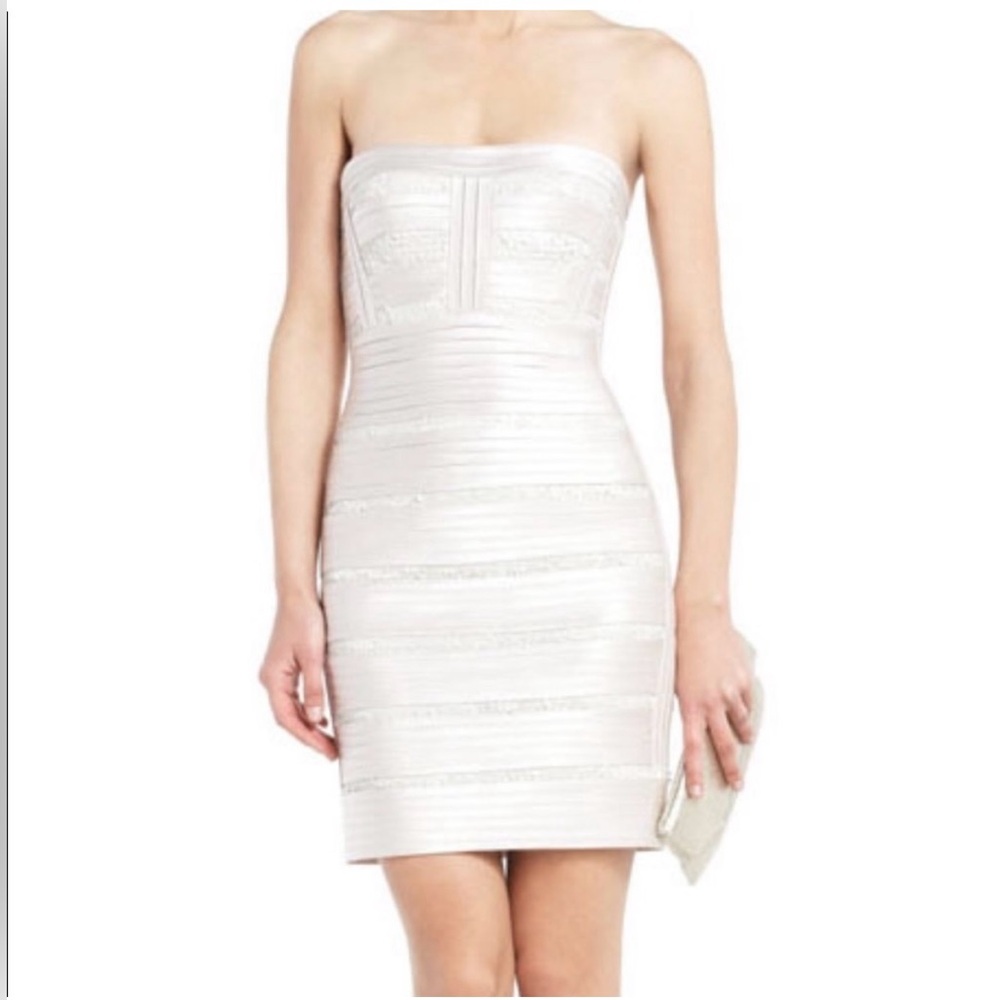 BCBG MAXAZRIA Size 4 Champagne Sequin Cocktail Dress